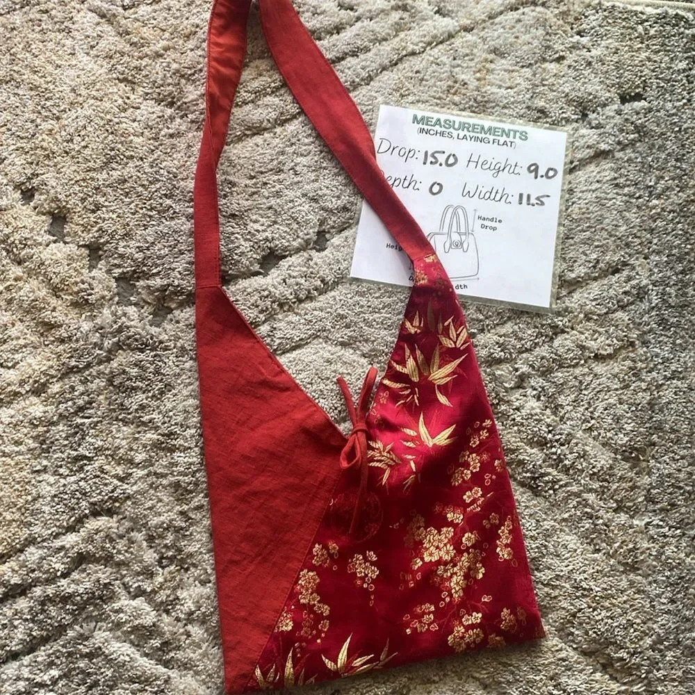 Cross body brocade fabric beautiful Asian inspired handbag